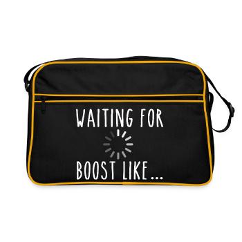Waiting For Boost Like Turbo Racing - Retro Bag - black/gold - Front