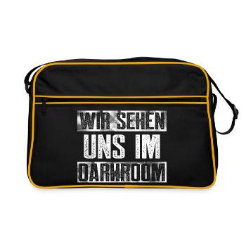 Wir sehen uns im Darkroom / Gay, CSD, - Retro Tasche - Schwarz/Gold - Vorne