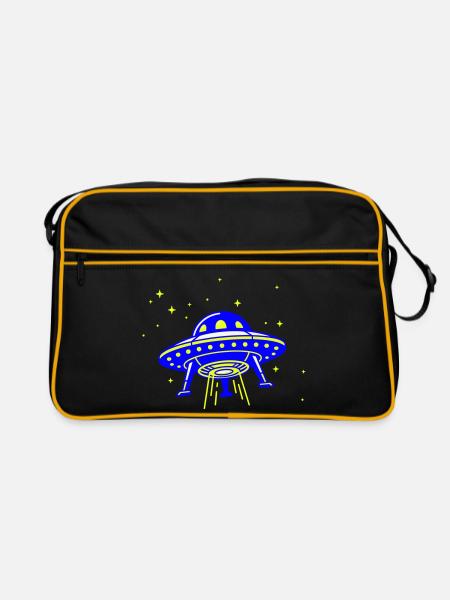 UFO – Visit from another galaxy - Retro Bag - black/gold - Front