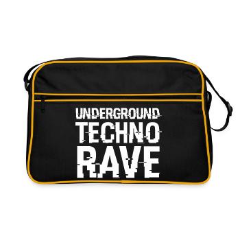 Police de caractères Underground Techno Rave - Sac Retro - noir/or - Devant