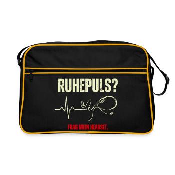 Ruhepuls Headset Leitstelle - Retro Tasche - Schwarz/Gold - Vorne