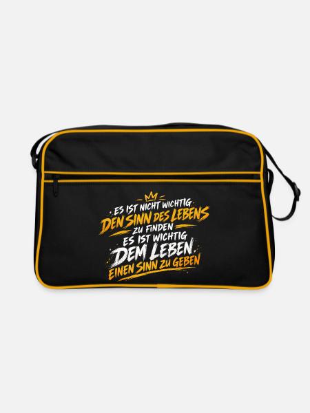 Sinn des Lebens Sinn Geben Zitat - Retro Tasche - Schwarz/Gold
