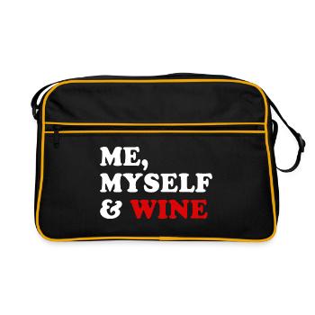 Moi, moi-même et les amateurs de vin - Sac Retro - noir/or - Devant