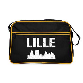 Lille Skyline France Ville de Lille - Sac Retro - noir/or - Devant