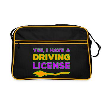 Oui, j’ai un permis de conduire de balai de sorcière - Sac Retro - noir/or - Devant