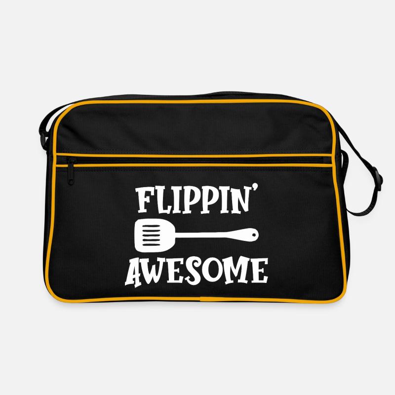 Flippin Awesome- Grillsaison Tshirt Retro Tasche