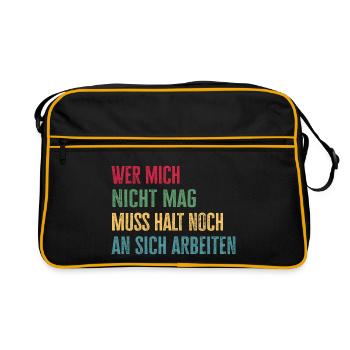 Selbstliebe Selbstbewusstsein ignoriere andere - Retro Tasche - Schwarz/Gold - Vorne