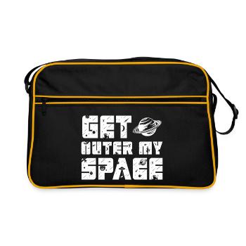 Geh mir aus dem Weg Ich brauche Platz und Abstand - Retro Tasche - Schwarz/Gold - Vorne