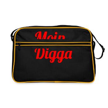 Moin Digga - Retro Bag - black/gold - Front