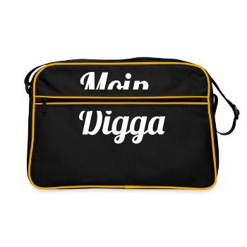 Moin Digga - Retro Bag - black/gold - Front