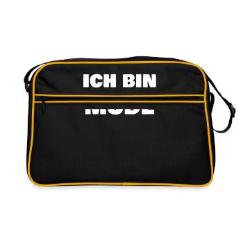 Ich bin Müde - Retro Tasche - Schwarz/Gold - Vorne