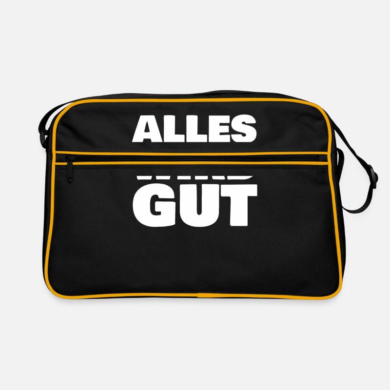 Alles wird gut - Retro Tasche - Schwarz/Gold