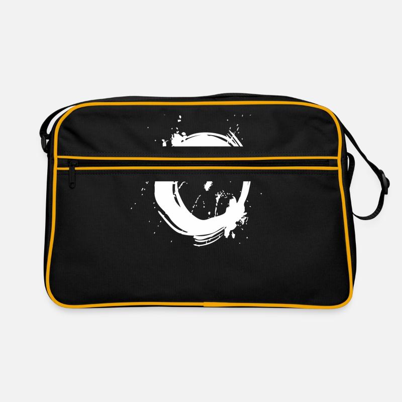 Kreis Ring - Retro Tasche - Schwarz/Gold