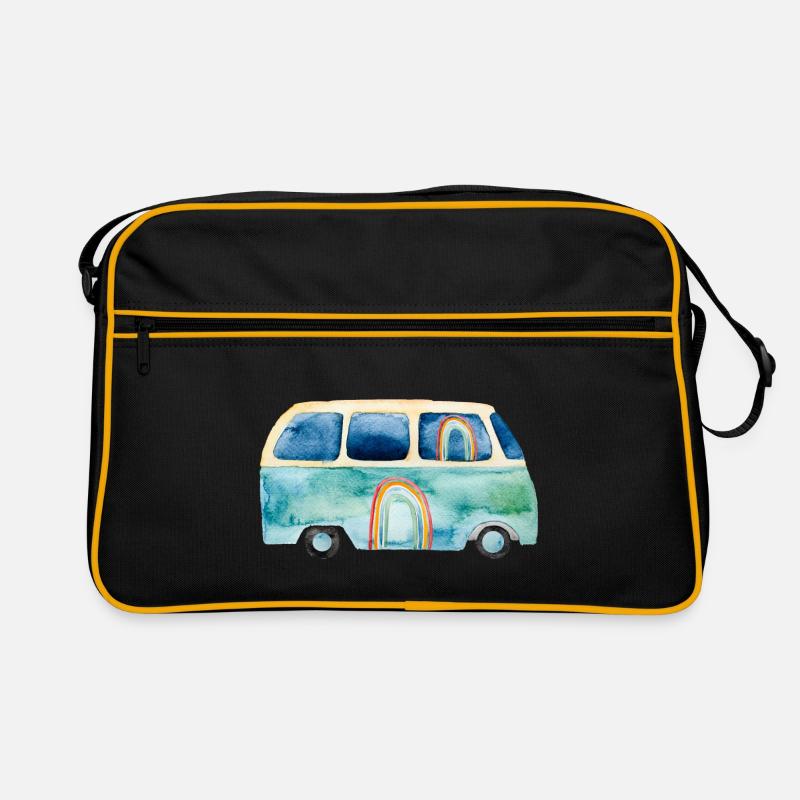 Regenbogen Retro Vintage Van Bus Retro Tasche