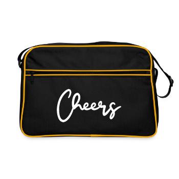 Cheers Trinkspruch - Retro Tasche - Schwarz/Gold - Vorne