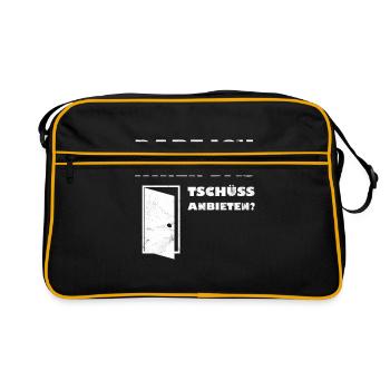 Tschüss anbieten - Retro Tasche - Schwarz/Gold - Vorne