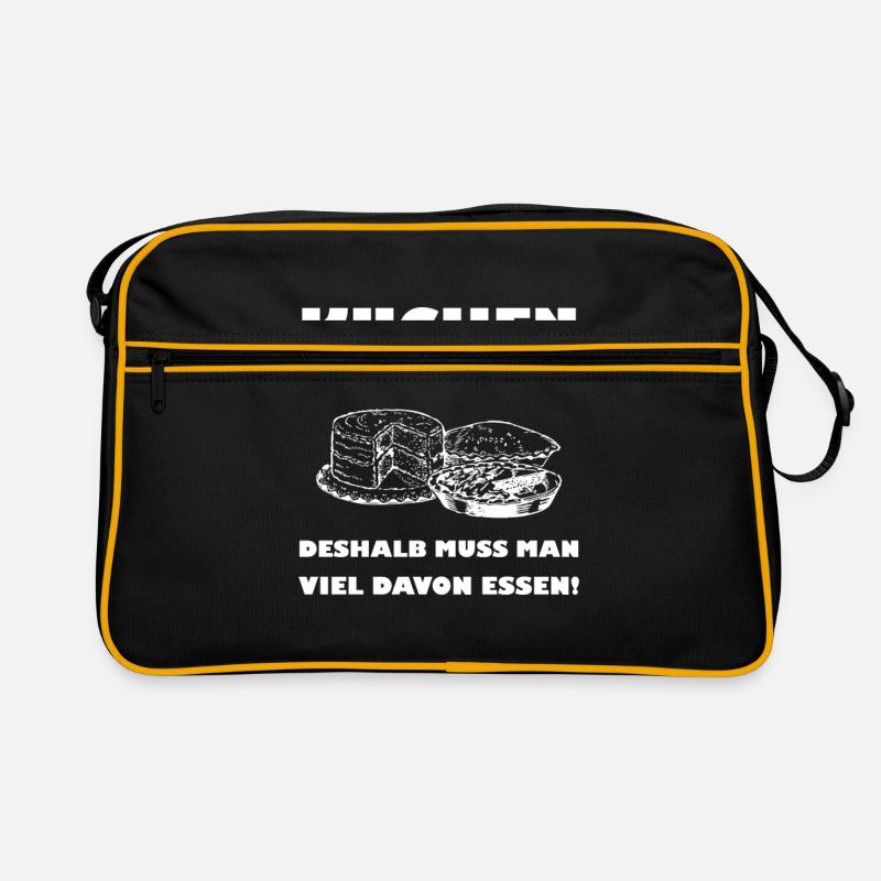 Kuchen hat wenig Vitamine. - Retro Tasche - Schwarz/Gold