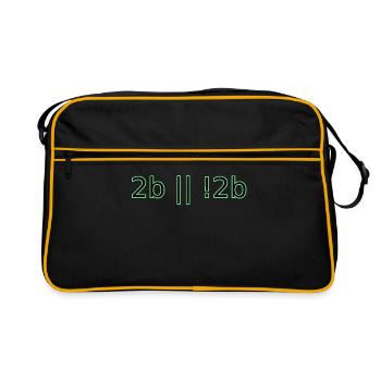2b or not 2b hipster geek computer programmer fun - Retro Bag - black/gold - Front
