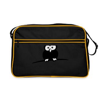 endormi regarder mignon cadeau hibou - Sac Retro - noir/or - Devant