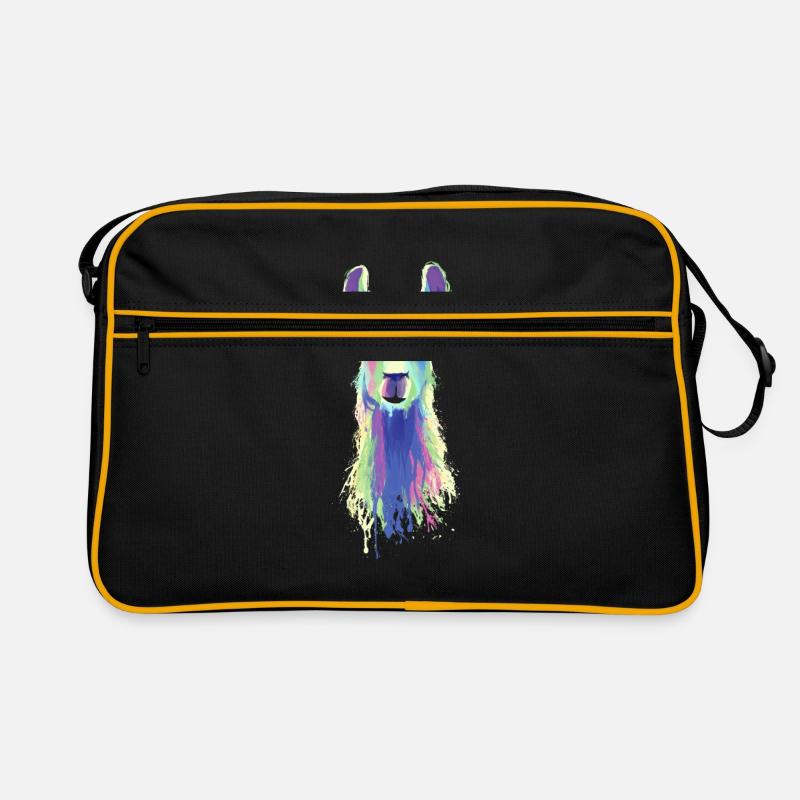 Neon Lama Geschenk Alpaka Llama Retro Tasche