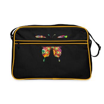 Fleurs papillon - Sac Retro - noir/or - Devant