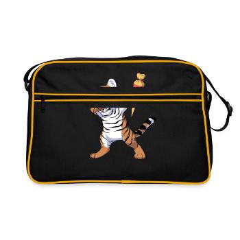 Dabbing Schultiger - Retro Tasche - Schwarz/Gold - Vorne