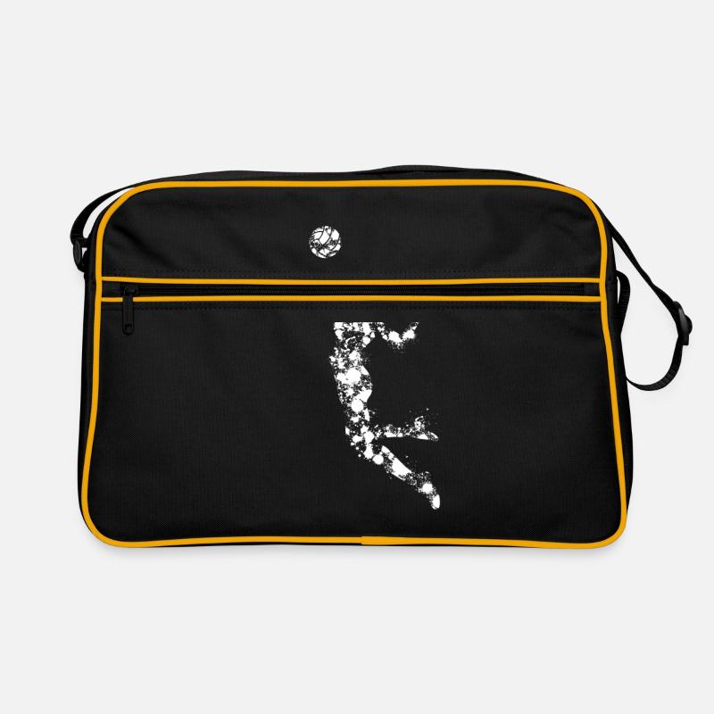 Volleyball Frau oder Mädchen - Retro Tasche - Schwarz/Gold