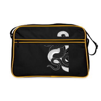 Schlangen - Retro Tasche - Schwarz/Gold - Vorne