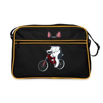 Bouledogue français sur bicyclette bouledogue français - Sac Retro - noir/or - Devant