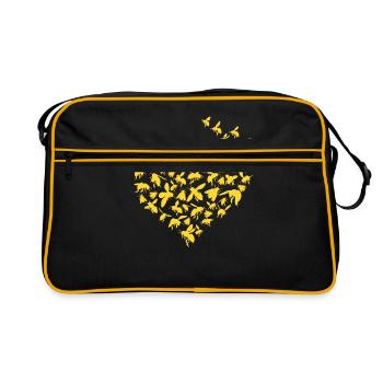 Abeille apiculteur cadeau motif miel - Sac Retro - noir/or - Devant
