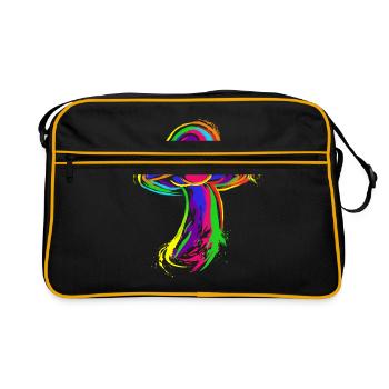 Goa Psytrance Magic Mushroom Gift pour Goa Trancer - Sac Retro - noir/or - Devant