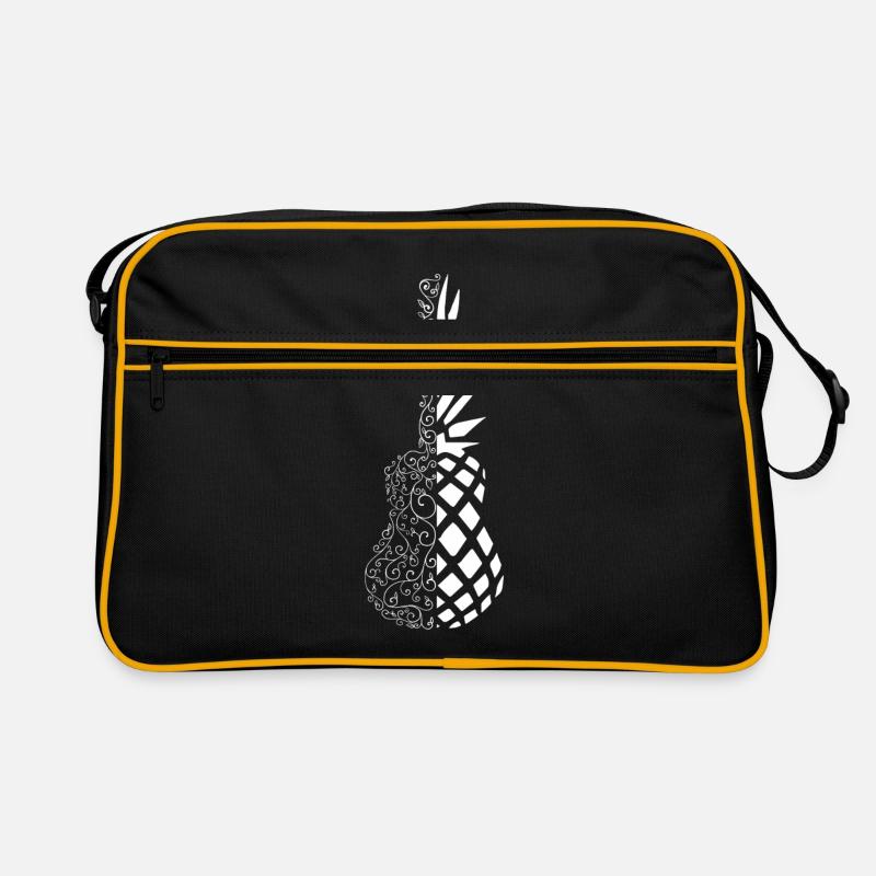 Ananas Ukulélé - Sac Retro - noir/or