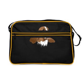 Basset Hound - Sac Retro - noir/or - Devant