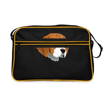 Beagle Dog - Retro Bag - black/gold - Front