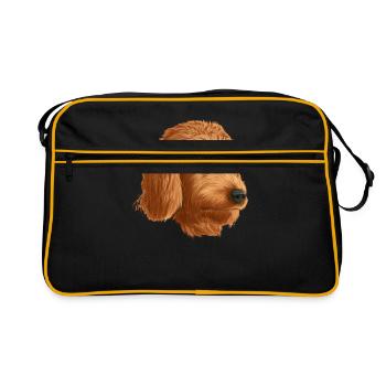 Goldendoodle Hund - Retro Tasche - Schwarz/Gold - Vorne