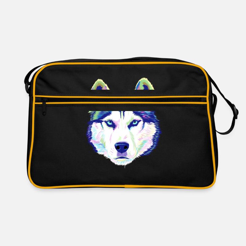 Splash Siberian Husky Hund Retro Tasche