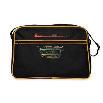 Trompette musicien cadeau pour les musiciens - Sac Retro - noir/or - Devant