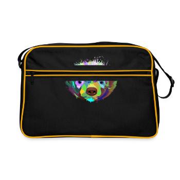Splash Dachs - Retro Tasche - Schwarz/Gold - Vorne