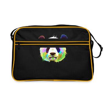 Splash Panda - Retro Tasche - Schwarz/Gold - Vorne