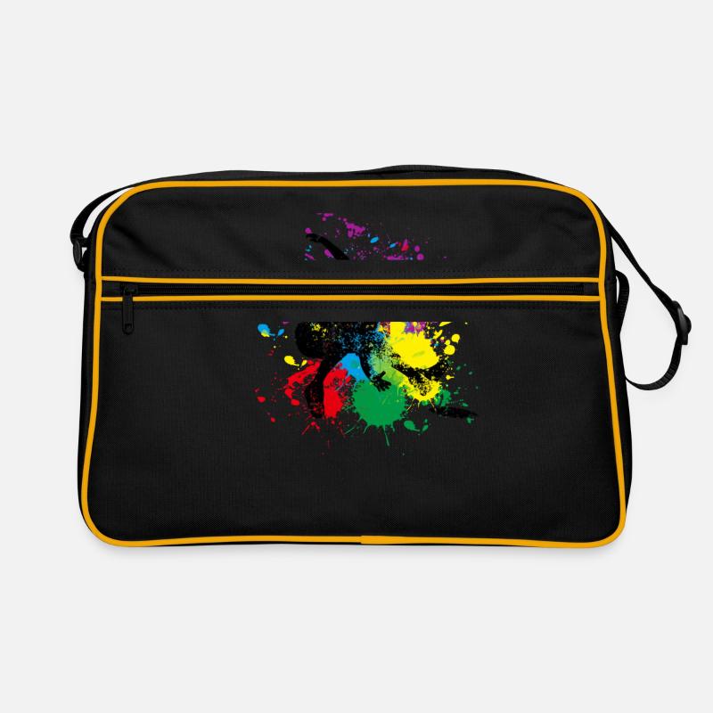 Disc Golf Frisbeescheibe - Retro Tasche - Schwarz/Gold