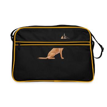 Chien de berger belge malinois - Sac Retro - noir/or - Devant