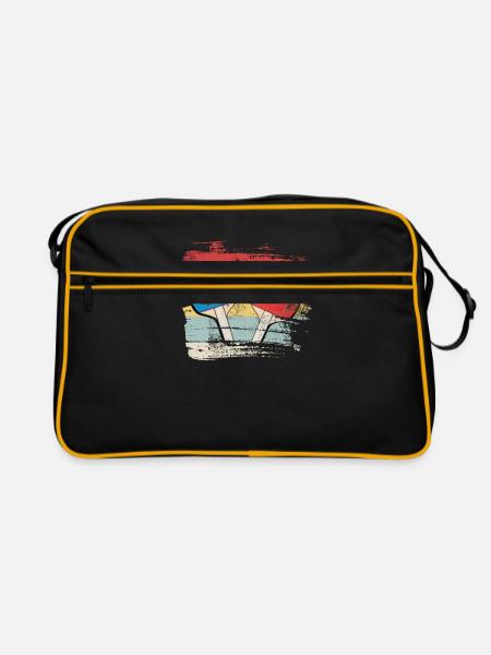 Cadeau de ping-pong pour joueur de ping-pong - Sac Retro - noir/or - Devant