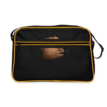 Biber - Retro Tasche - Schwarz/Gold - Vorne