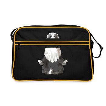 Bearded Collie chien méditation - Sac Retro - noir/or - Devant