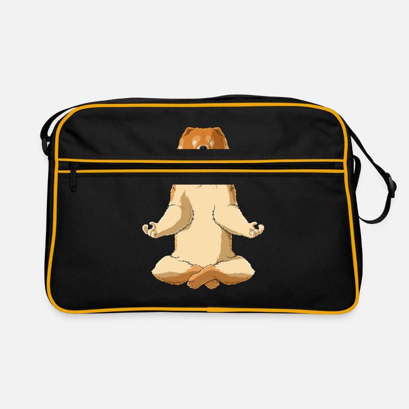 Meditierender Chow Chow Hund Retro Tasche
