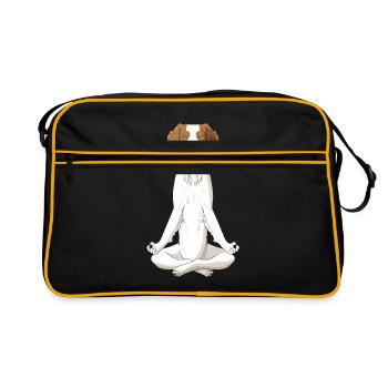 Chien d’Epagneul Breton Méditant - Sac Retro - noir/or - Devant