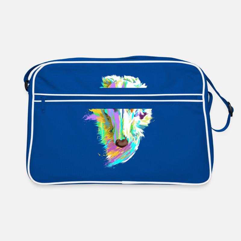 Farbiger Barsoi Hund Retro Tasche