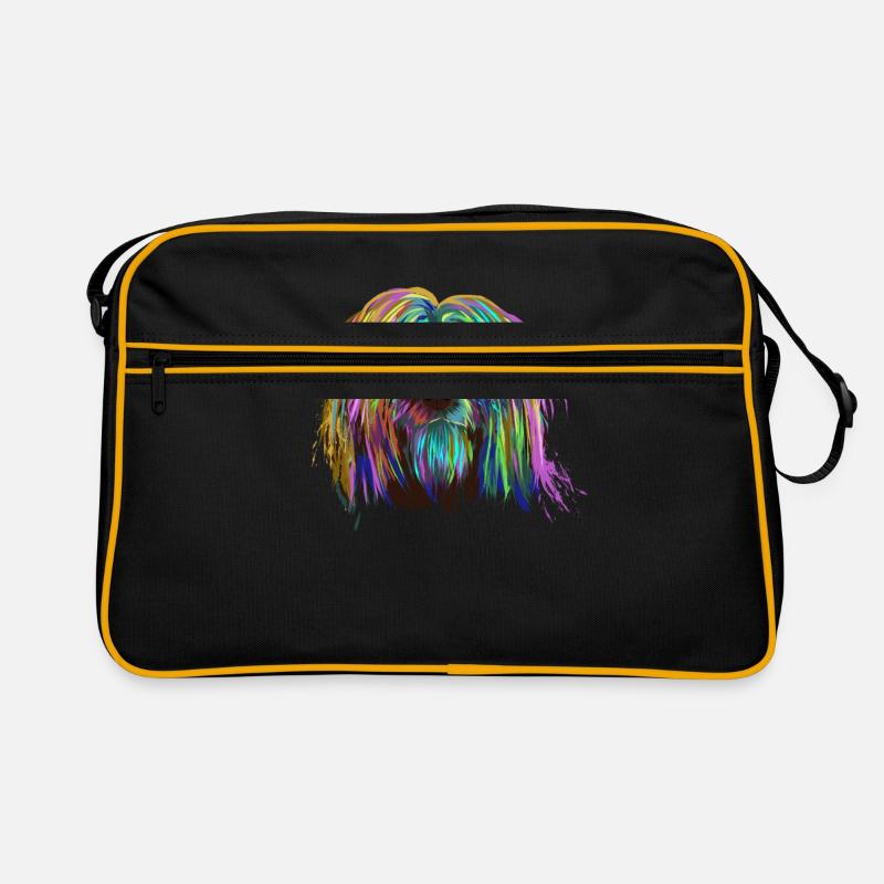 Chien De Couleur Briard - Sac Retro - noir/or