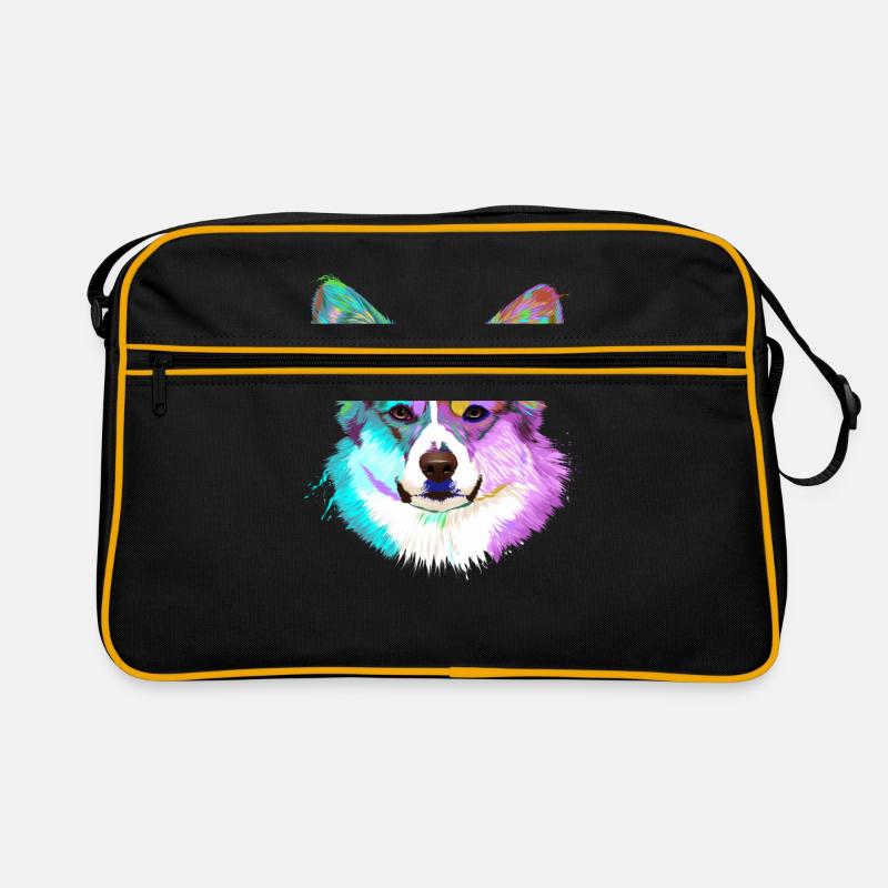 Corgi couleur chien - Sac Retro - noir/or