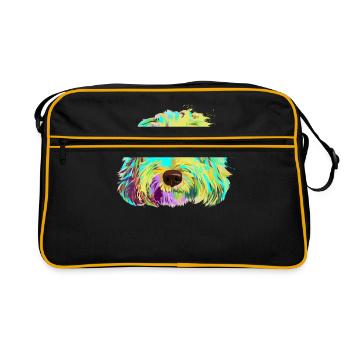Labradoodle chien - Sac Retro - noir/or - Devant